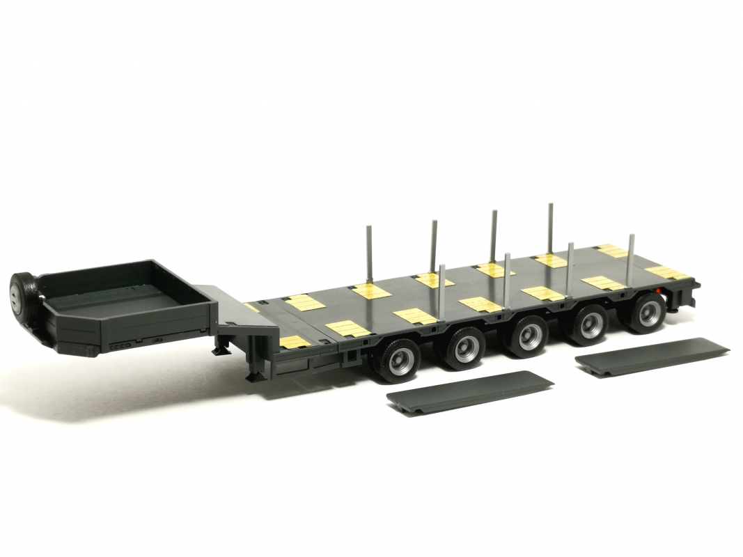 076388-012 Goldhofer Semitieflader 5-achs, anthrazit Herpa