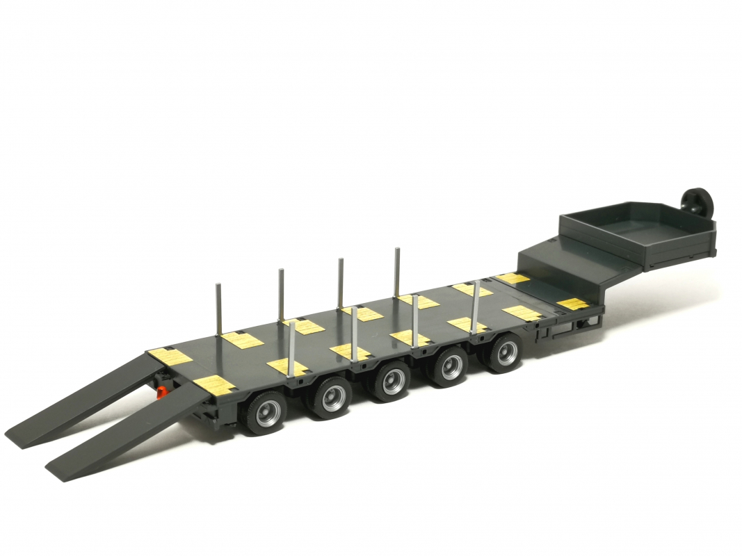 076388-012 Goldhofer Semitieflader 5-achs, anthrazit Herpa