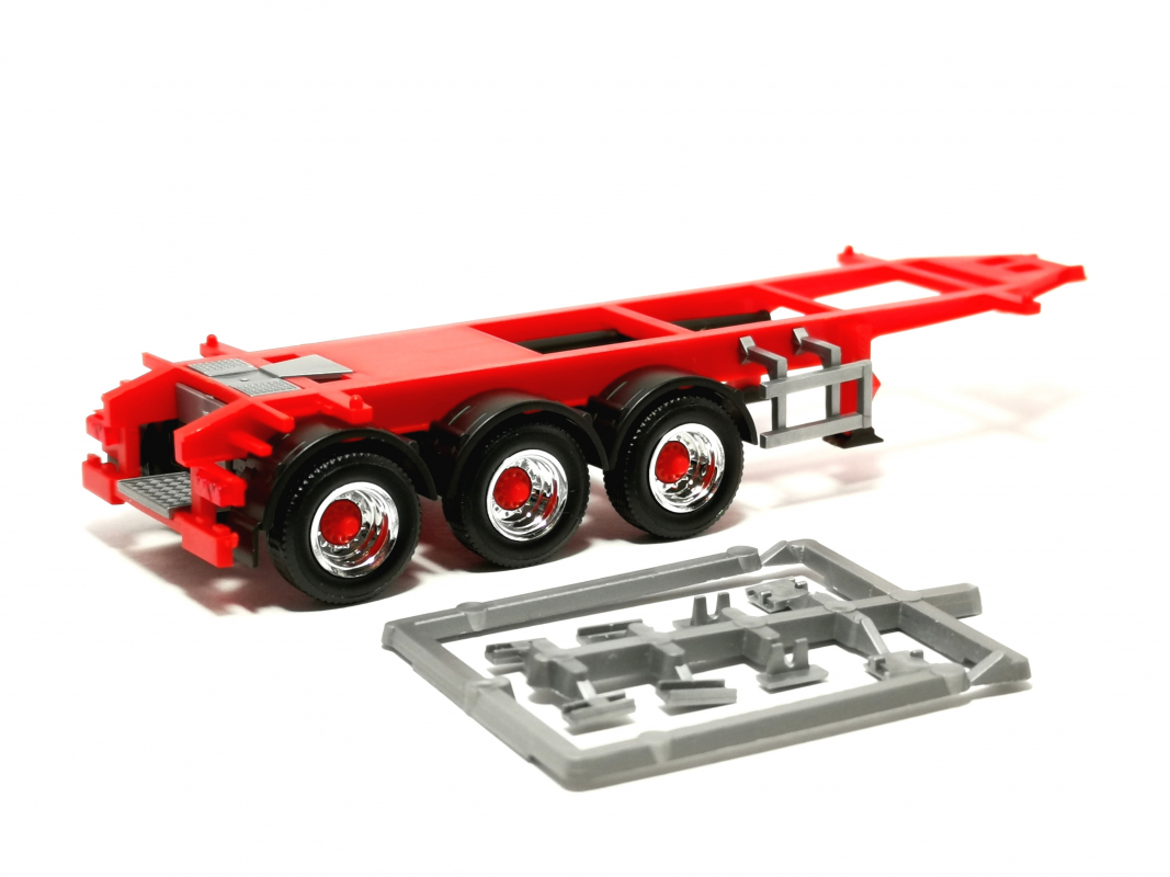 20ft. Container Auflieger rot/chrom Herpa 443