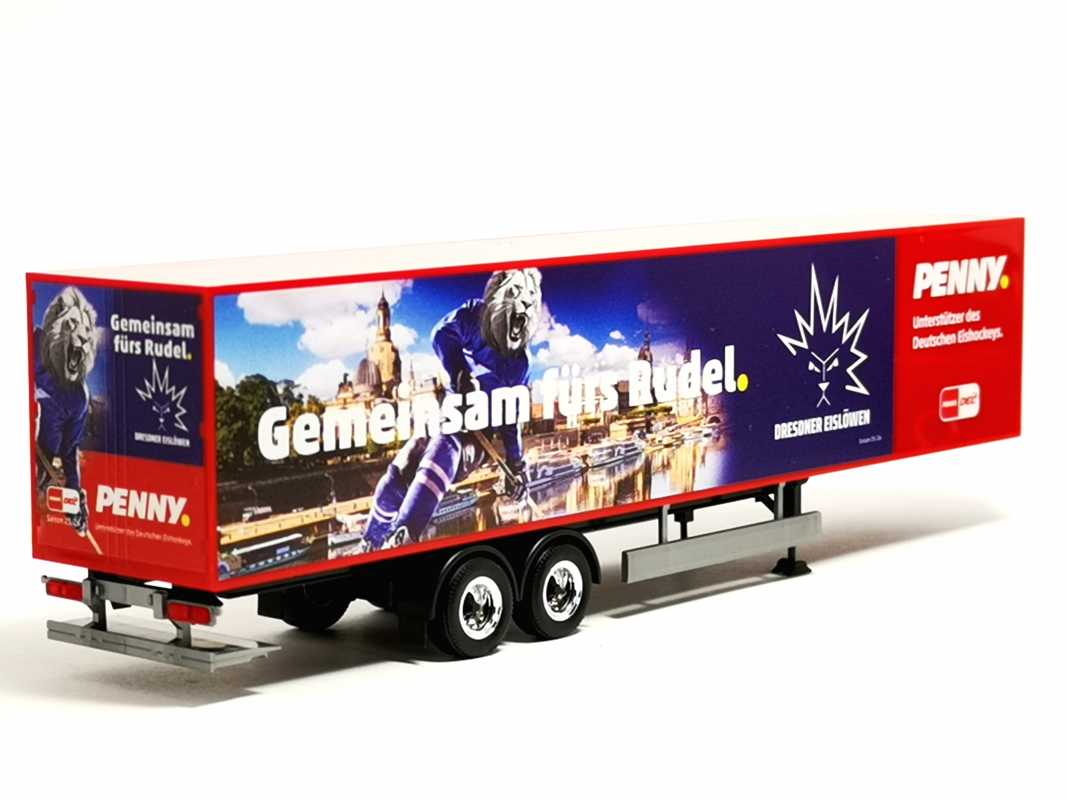Kühlkoffer-Auflieger "PENNY DEL / Dresdner Eislöwen" Herpa 032