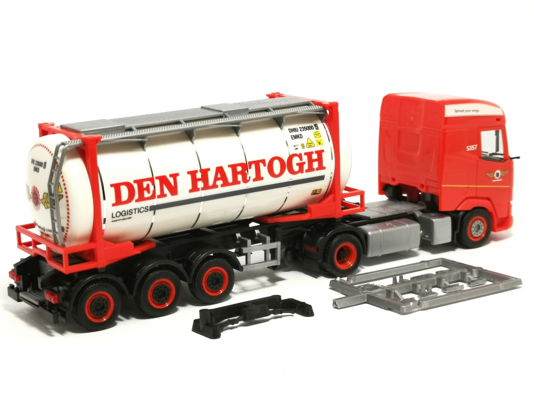 320344 DAF XG Swapcontainer-Sattelzug "Den Hartogh" (Niederlande) Herpa