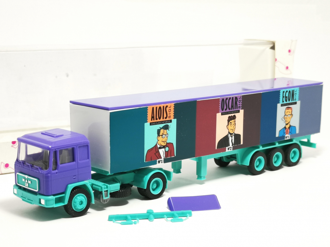 MAN F90 Koffer-Sattelzug "alois Sigl" R+H Modellauto 1:87 R16