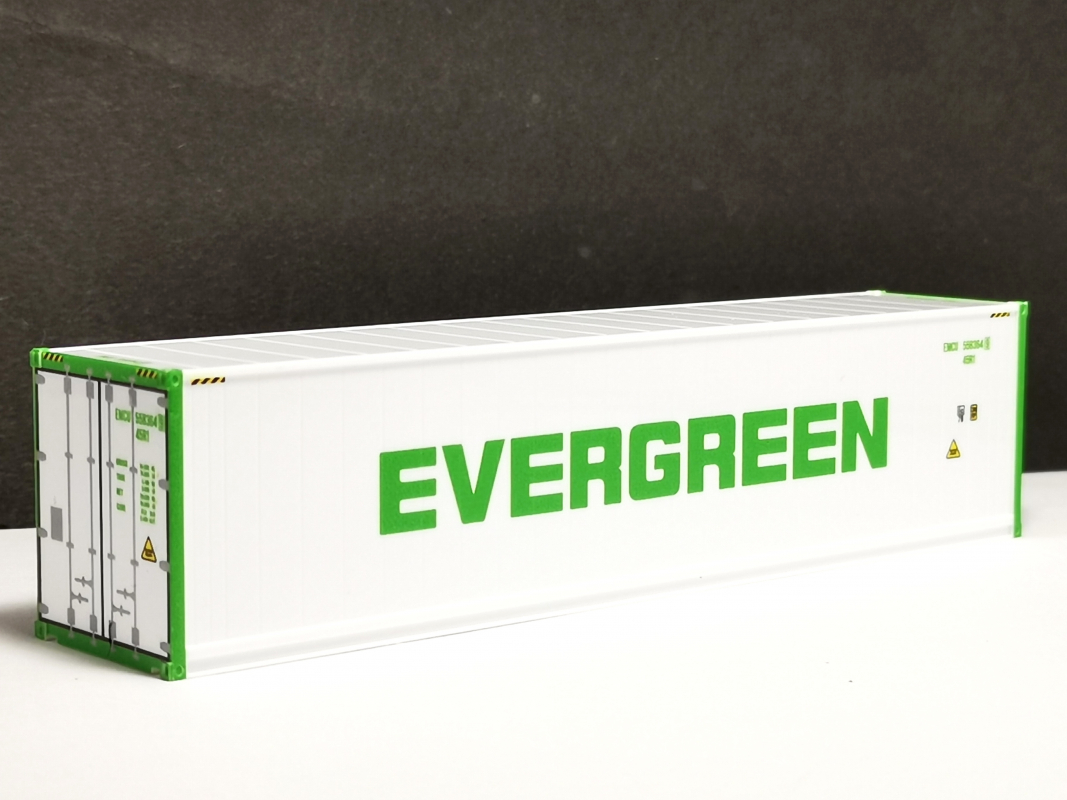 40ft. Kühlcontainer "Evergreen" - weiß - Herpa