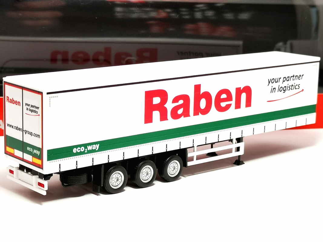Gardinenplanen-Auflieger "Raben Logistics" Herpa