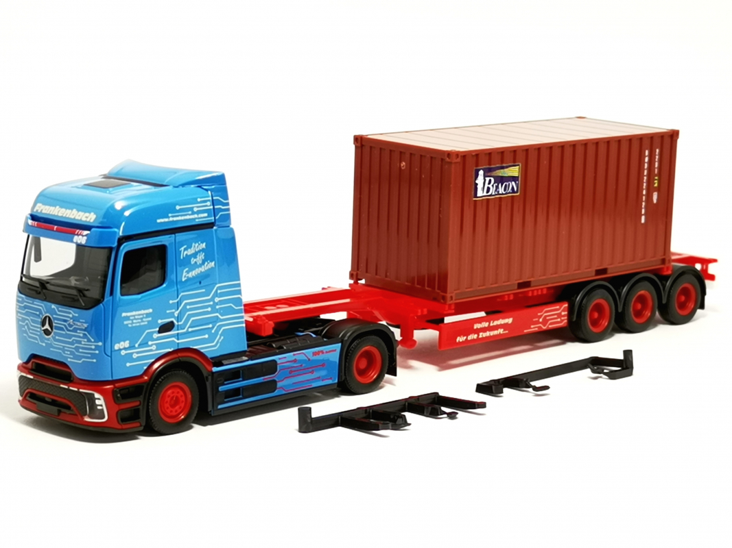 320658 Mb eActros ProCabin BigSpace 20 ft. Container-Sattelzug "Frankenbach" Herpa