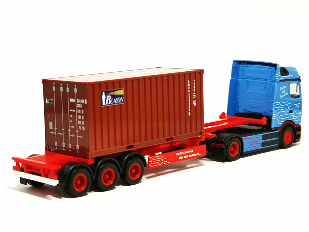 320658 Mb eActros ProCabin BigSpace 20 ft. Container-Sattelzug "Frankenbach" Herpa