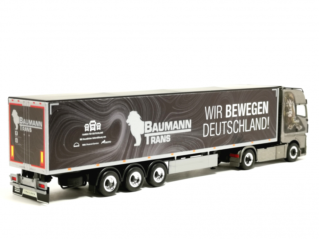 962445 MAN TGX GX Schubboden Sattelzug "Baumann Trans" Löwe Herpa