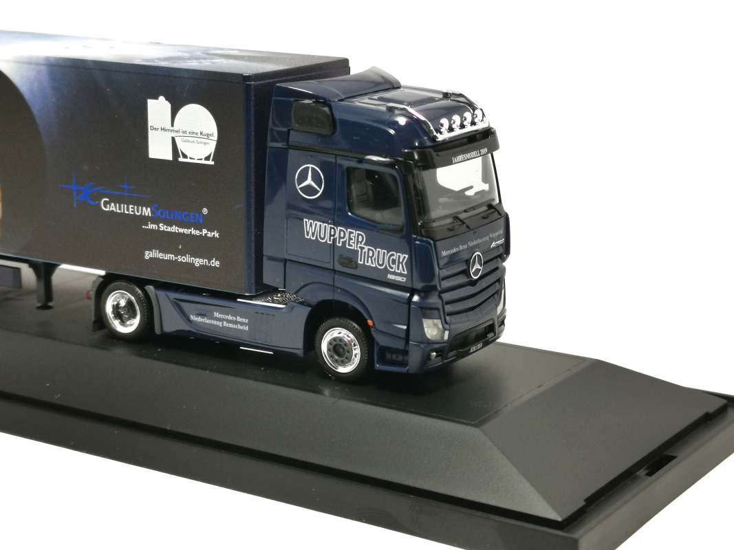 Mb Actros Bigspace´18 Lowliner Koffer Sattelzug "Galileum Solingen" Herpa 2019 PC