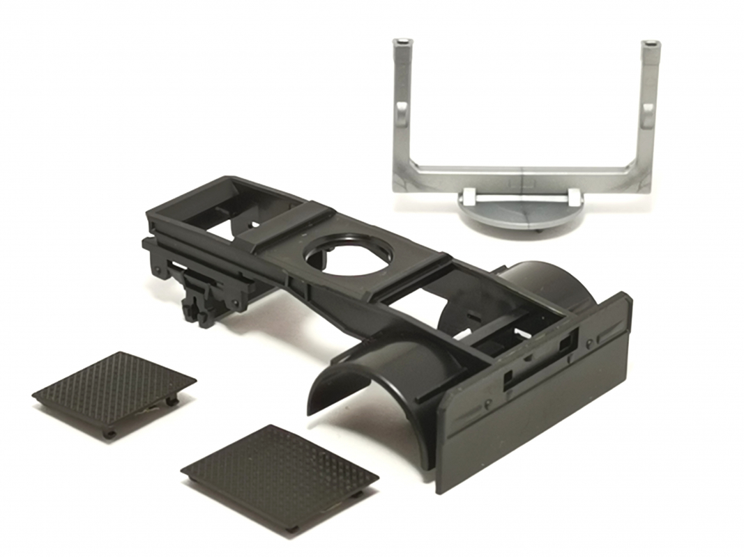 Dolly-Fahrgestell für Holzanhänger, schwarz (4 Teile) Herpa C504