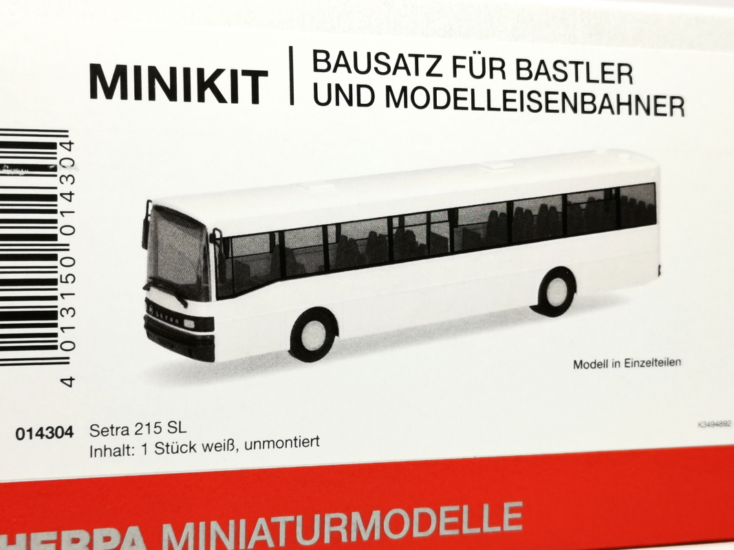 014304 Herpa MiniKit: Setra 215 SL, weiß (1 Stück) Herpa
