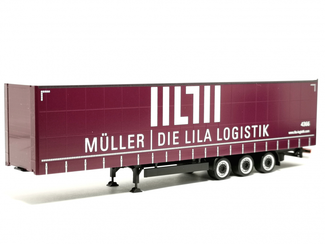 Volumenplanen-Auflieger 3a "Müller - Die lila Logistik" Herpa