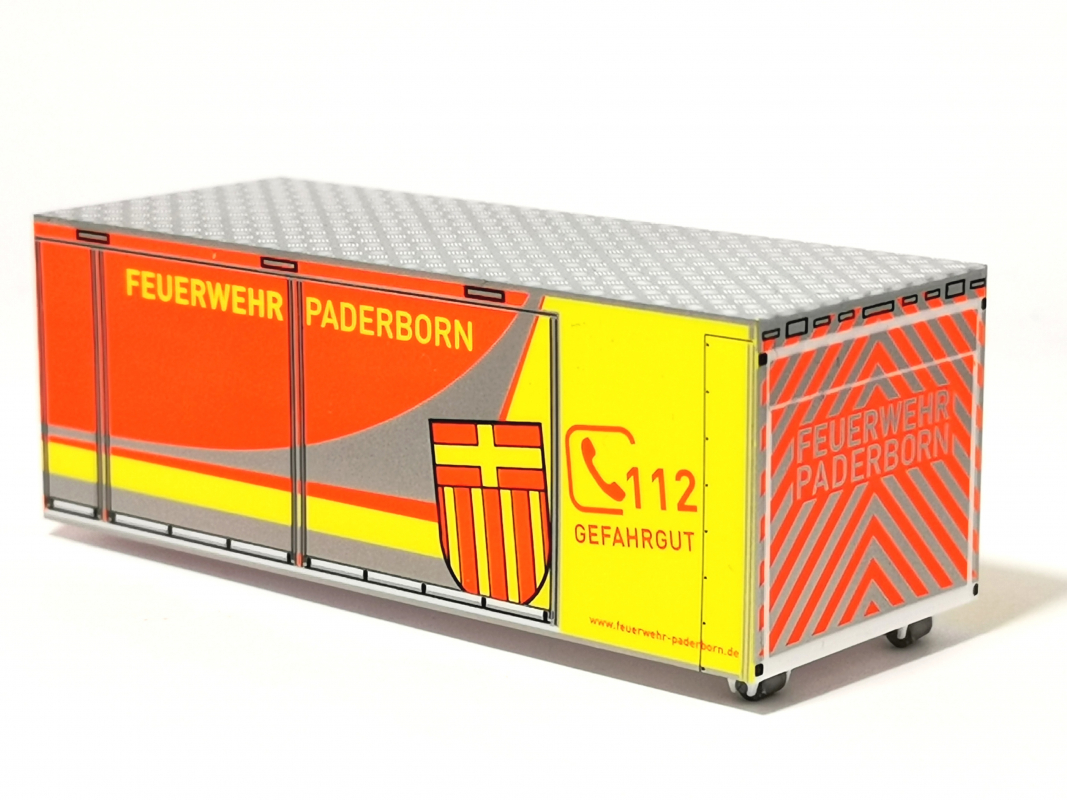 Feuerwehr-Container "Feuerwehr Paderborn" Herpa 854