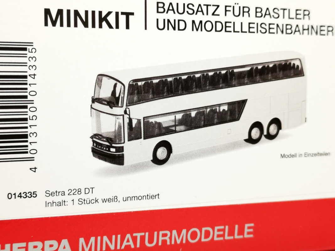 014335 Herpa MiniKit: Setra 228 DT, weiß (1 Stück) Herpa