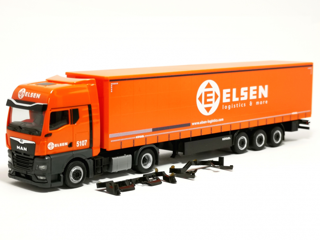 321150 MAN TGX GX Gardinenplanen-Sattelzug "ELSEN" Herpa