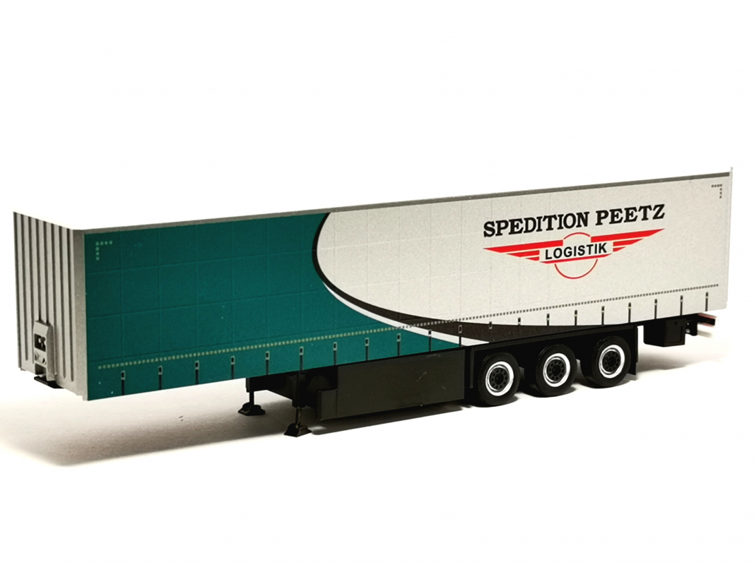 Gardinenplanen-Auflieger "Spedition Peetz"  Herpa