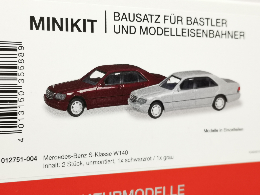 012751-004 Mercedes-Benz S-Klasse W140, dunkelrot und grau Herpa