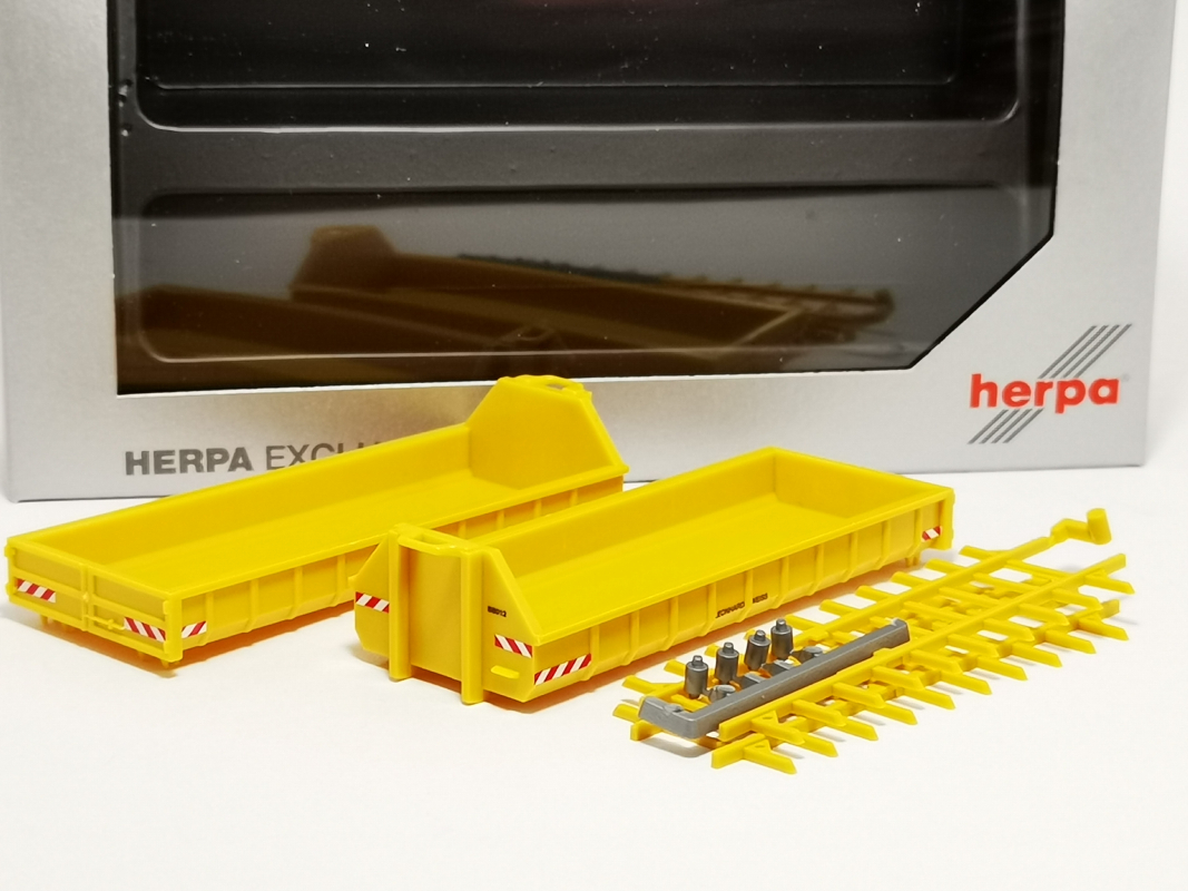 962421 Zwei Abrollmulden flach "Leonhard Weiss" Herpa