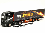 320023 Mb Actros L 18 Gigaspace Gardinenplanen-Sattelzug "Ferntrans Haas/weltweit" Herpa